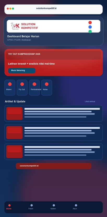 Preview aplikasi Solution Kompetitif di handphone
